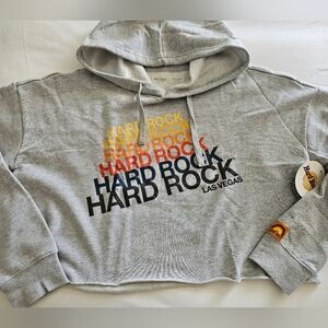 NEW* Hard Rock Las Vegas Gray Cropped Hoodie